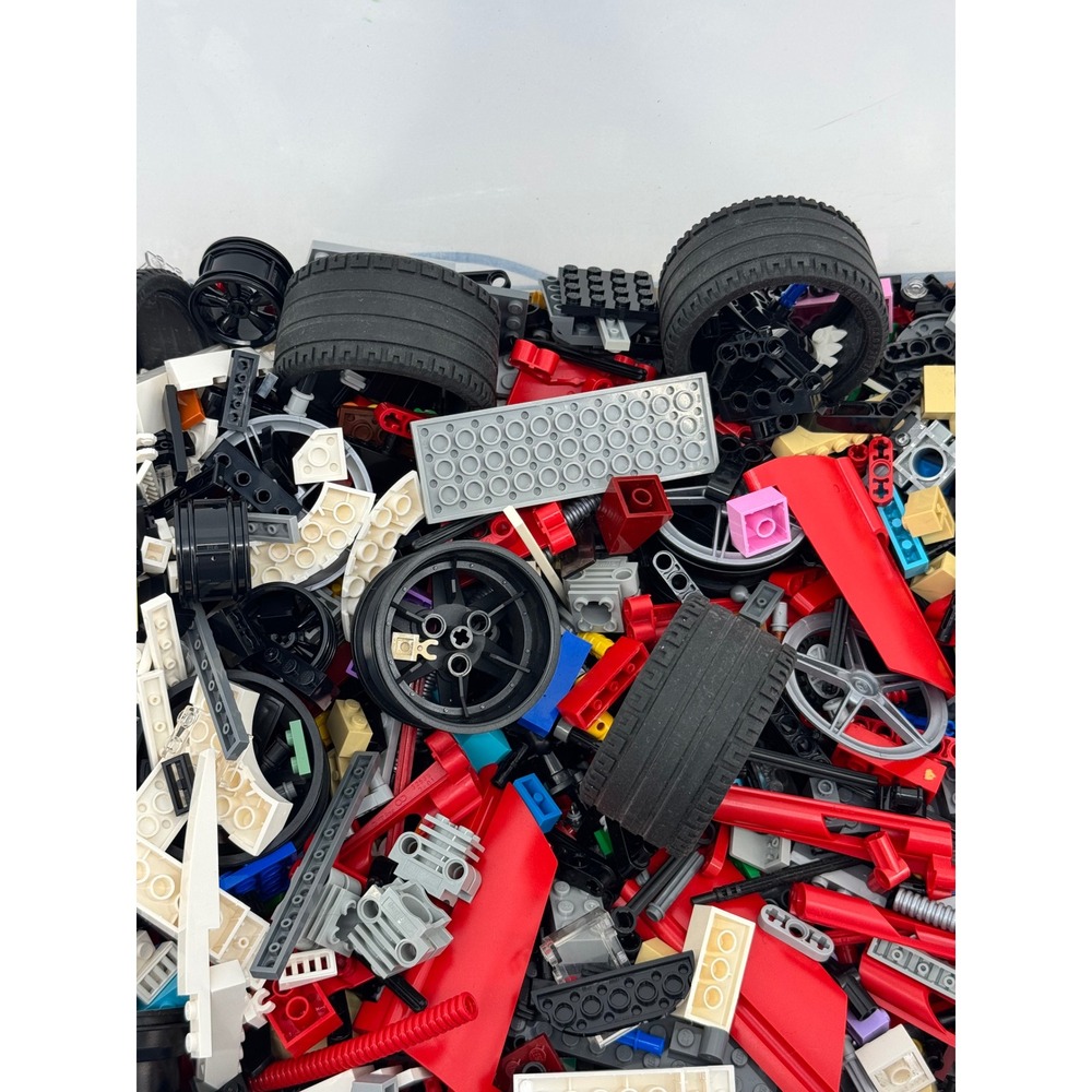 LEGO Bulk Lot 3.1 lbs Mixed Bricks Plates Technic Wheels Tires Baseplate Road